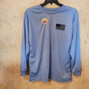 🌼4/$20 Blue Long Sleeve Moisture Wicking Fish Graphic Tee